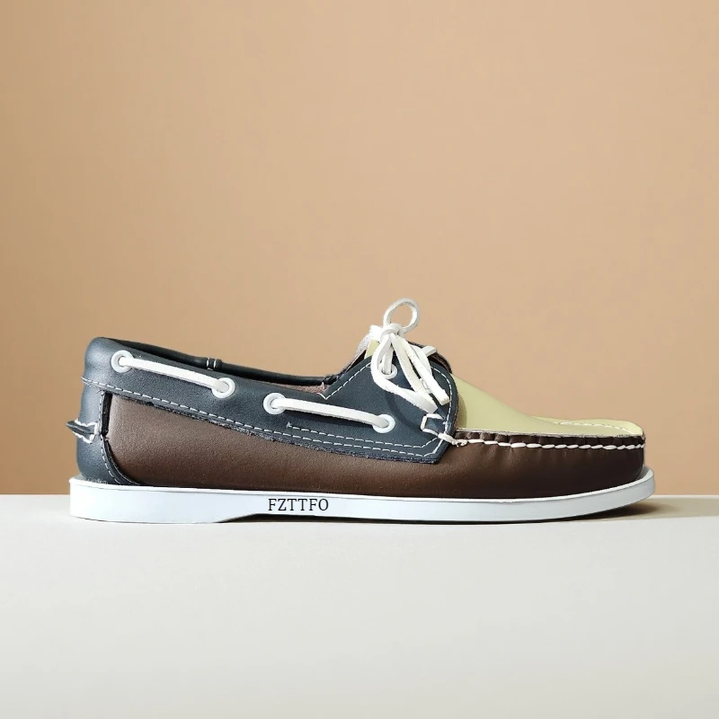 

Сшитые вручную топсайдеры из натуральной кожи премиум-класса Homme, мужская обувь, брендовый дизайн, роскошные лоферы, мужские мокасины, туфли Portland