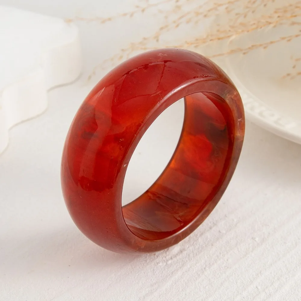 Smudging Design Acrylic Bangle Transparent Shiny Transparent Hand Ring Resin Material Irregular Bangle Gift Accessories