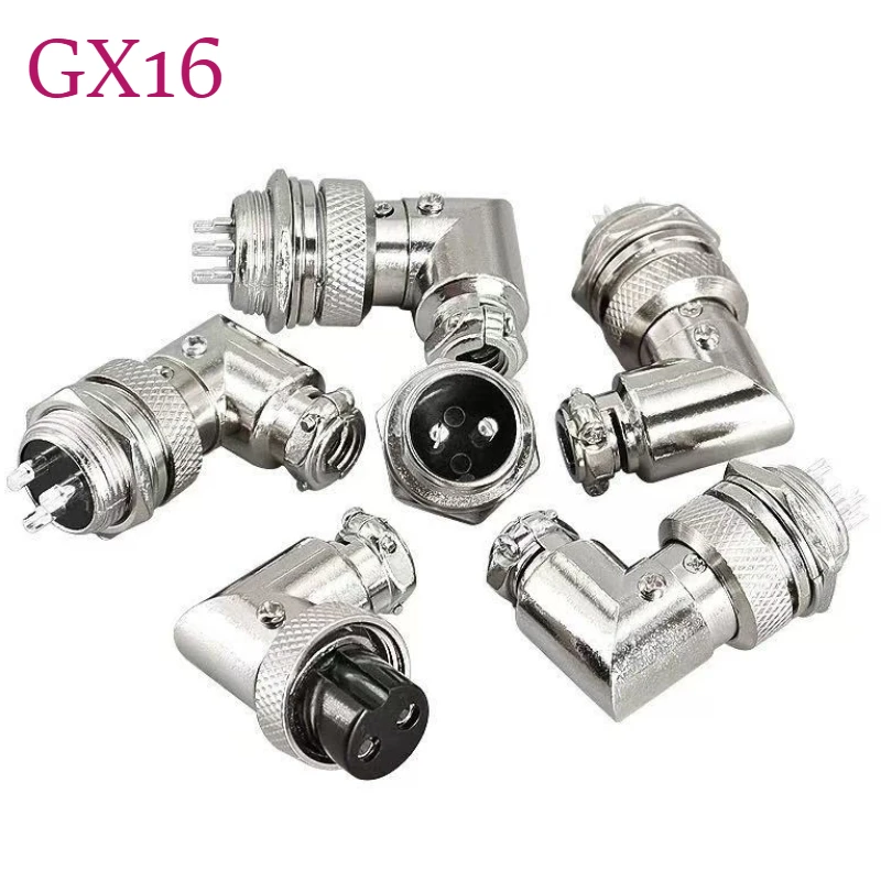 GX16 connector Diam16mm  push-pull Bent connector 2pin3pin4pin5pin6pin7pin8pin9pin 7A125v GX16 Male-Female plug