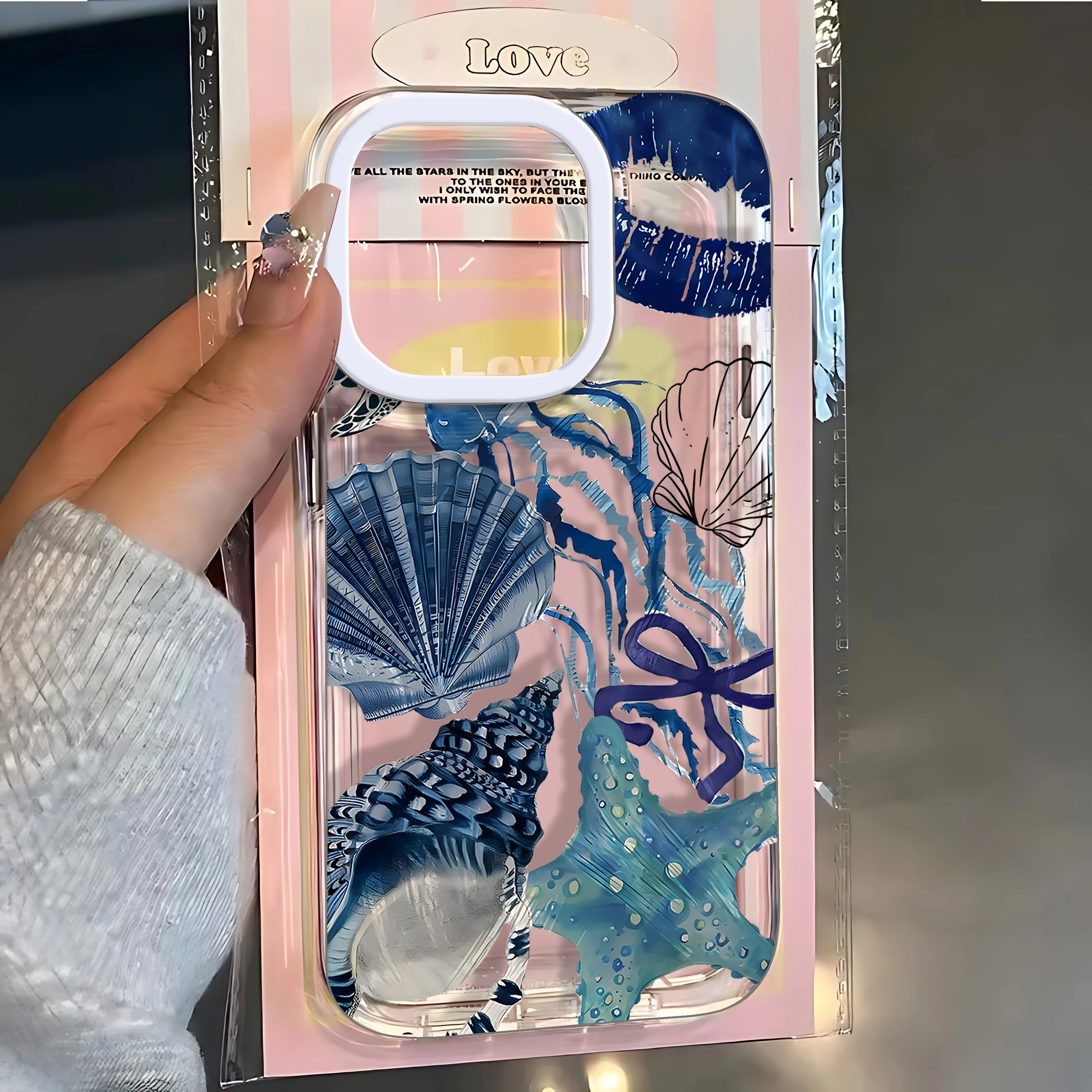 Seaside Marine organism shells Phone Case For iPhone 16 16e 15 14 13 12 11 Mini Pro Max X XR XSMax 8 Plus Transparent TPU Cover