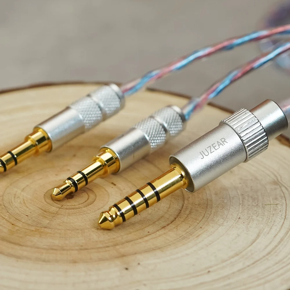 JUZEAR Flare symmetrisches Kopfhörerkabel HiFi-Headset-Upgrade-Kabel mit 3,5 mm + 4,4 mm auf Dual TRS austauschbarem Steckerkabel