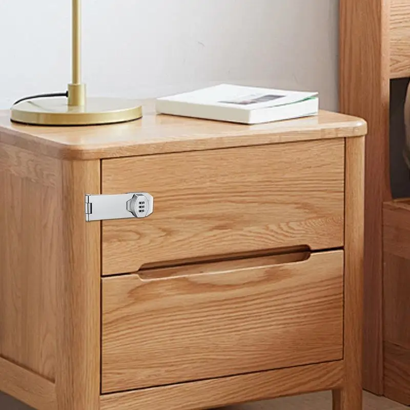 قفل مركب لأبواب الخزانة ، غلق بباب الخزانة ، سبيكة الزنك المنزلية ، بدون مفتاح ، 3 أرقام ، المطبخ