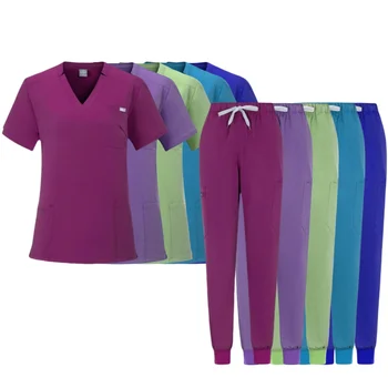 Uniforme médical pour salle d'opération, vente en gros, ensemble de gommages de travail pour hôpital, fournitures médicales, combinaison de chirurgie dentaire pour infirmière, vêtements de travail
