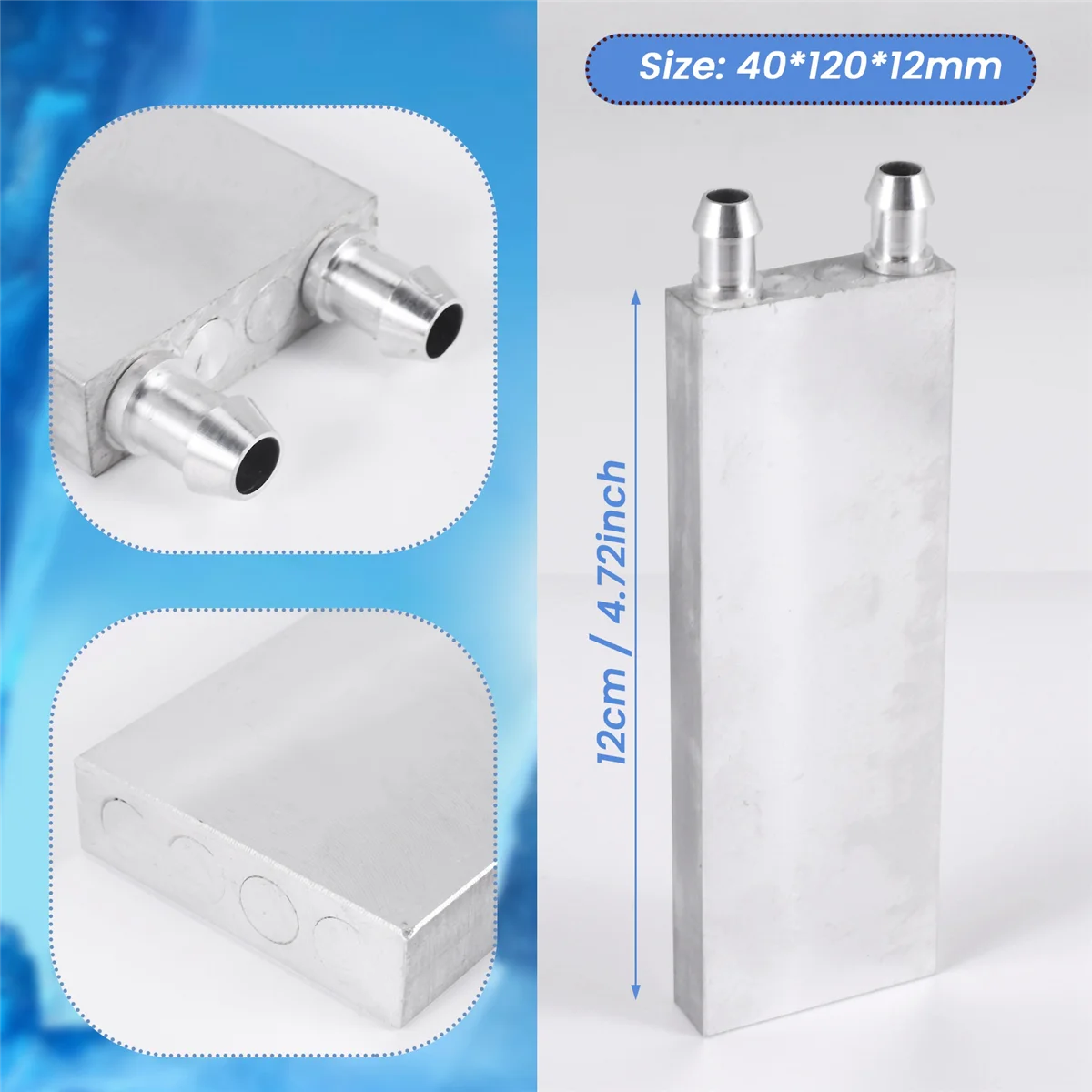 A03V سبائك الألومنيوم وحدة المعالجة المركزية المبرد 40x120 مللي متر كتلة تبريد المياه السائل مبرد المياه بالوعة الحرارة للكمبيوتر المحمول