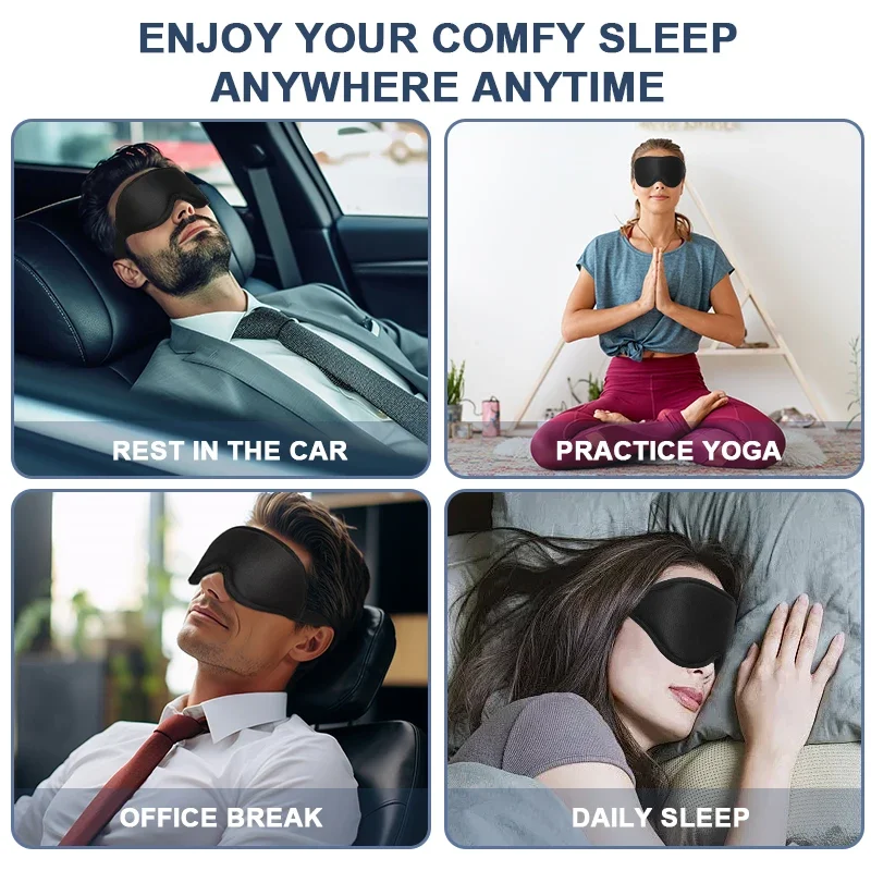 Eye Mask for Sleeping 3D Contoured Cup Blindfold Concave Molded Night Sleep Masks Block Out Light with Women Men Eyepatch