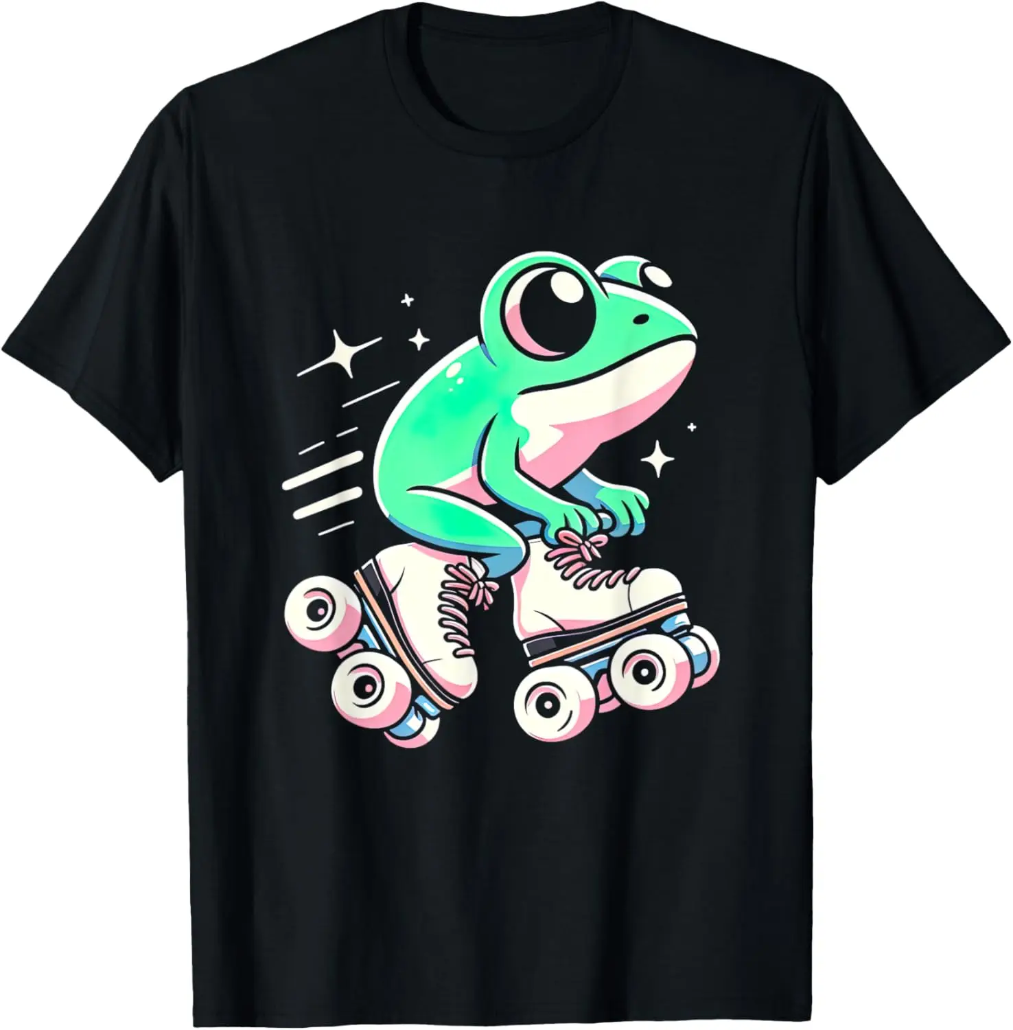 

Cute Kawaii Anime Frog Roller Skating Roller Skate Party T-Shirt