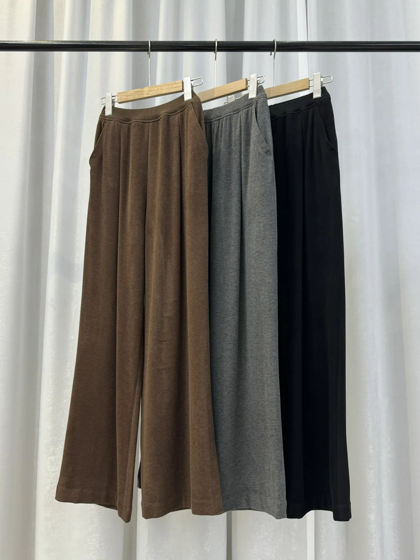 

Woman Clothing Autumn And Winter Knitted Cashmere Wide Leg Pants High Waist Fashion Commuting Female Pants