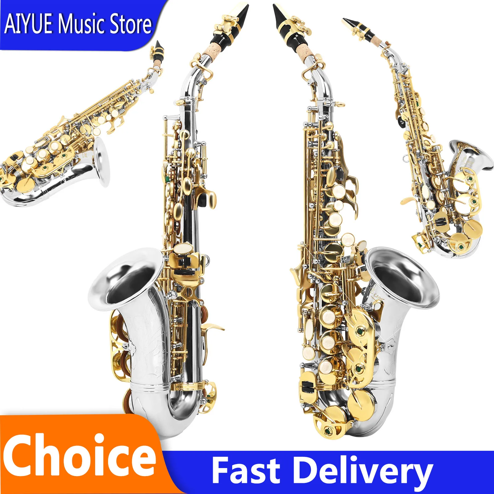 SLADE Saxophone High Pitched Small Bend B-brass Suitable For Beginners To Play Saxophone Woodwind Instrument With AAccessories