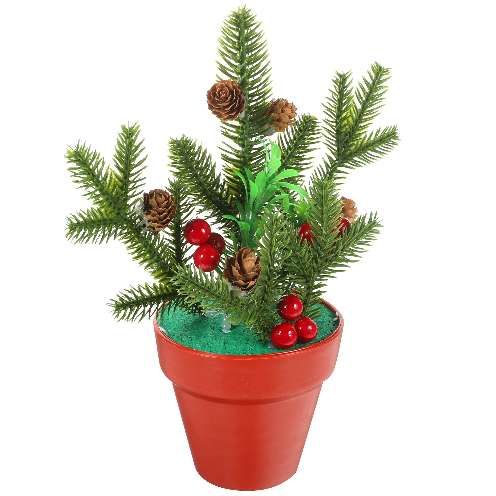 

Mini Christmas Potted Plant Artificial Pine Lightweight Tabletop Xmas Home Decor Ornament Christmas Decoration