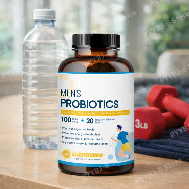 

Men's Probiotics with Saw Palmetto Cranberry 100 Billion CFUs Supports Digestive Health & Overall Wellness 90 Veggie Capsules