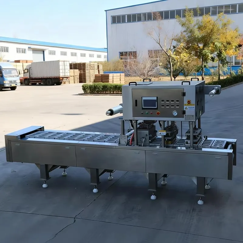 FL Customized Modular Design Continuous MAP Packaging Equipment Easy Change Mold for Various Plastic Tray Sizes