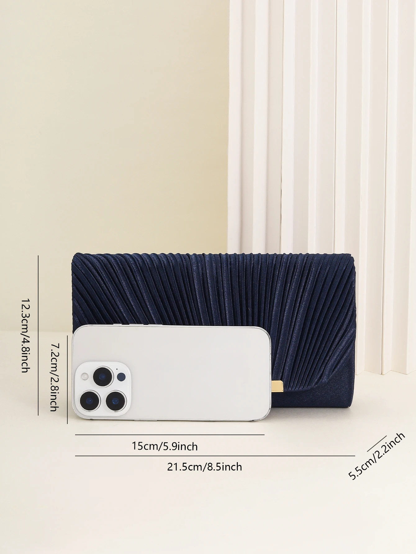 Damen-Abendtasche, Neue Kleine Quadratische Tasche mit Kette, Plissee-Design, Geeignet für Partys, Hochzeiten, Bälle, Bankette – Detail 36