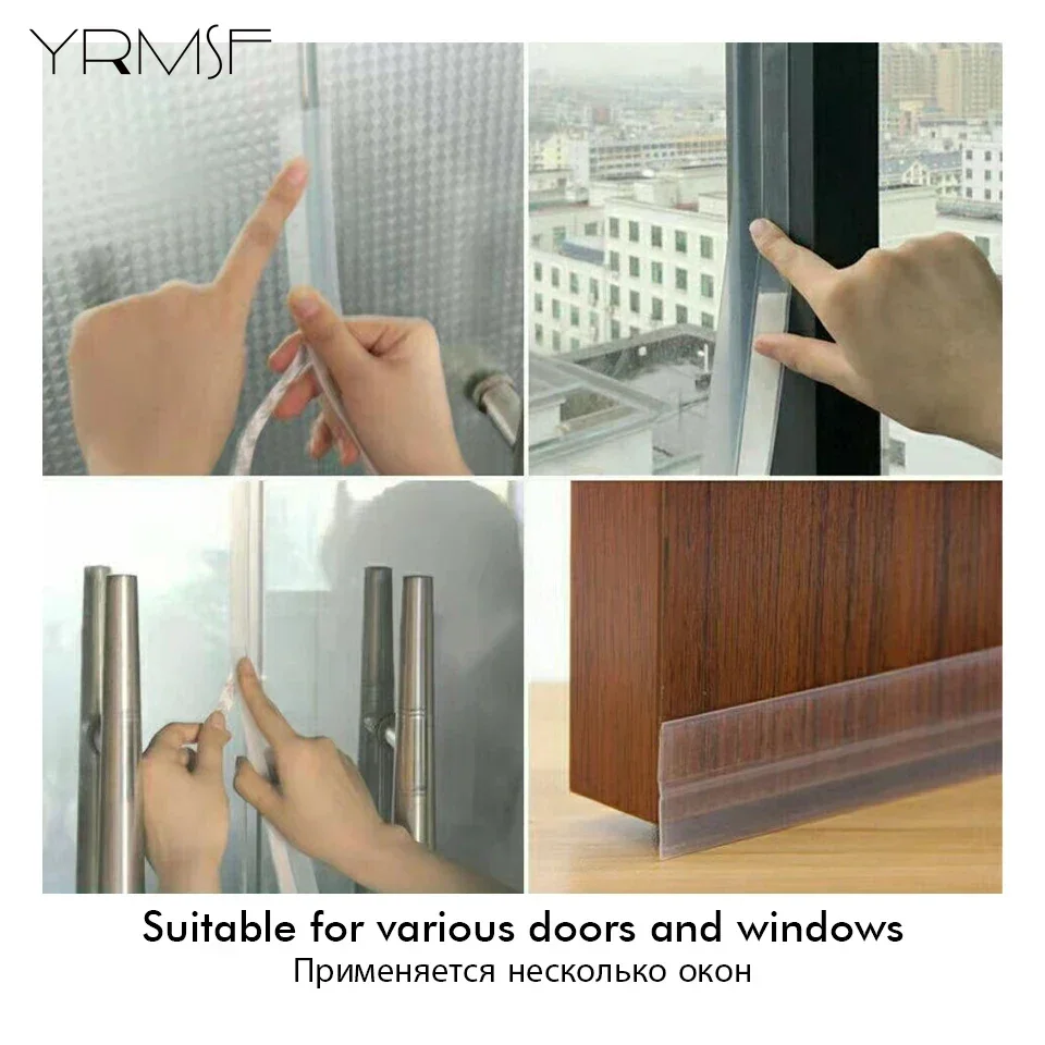 Door Window Seal Strip Wholesale Black Weather Sealing Strips Noise Insulation Silicone Home Door Gap Draft Stopper for Kitchen