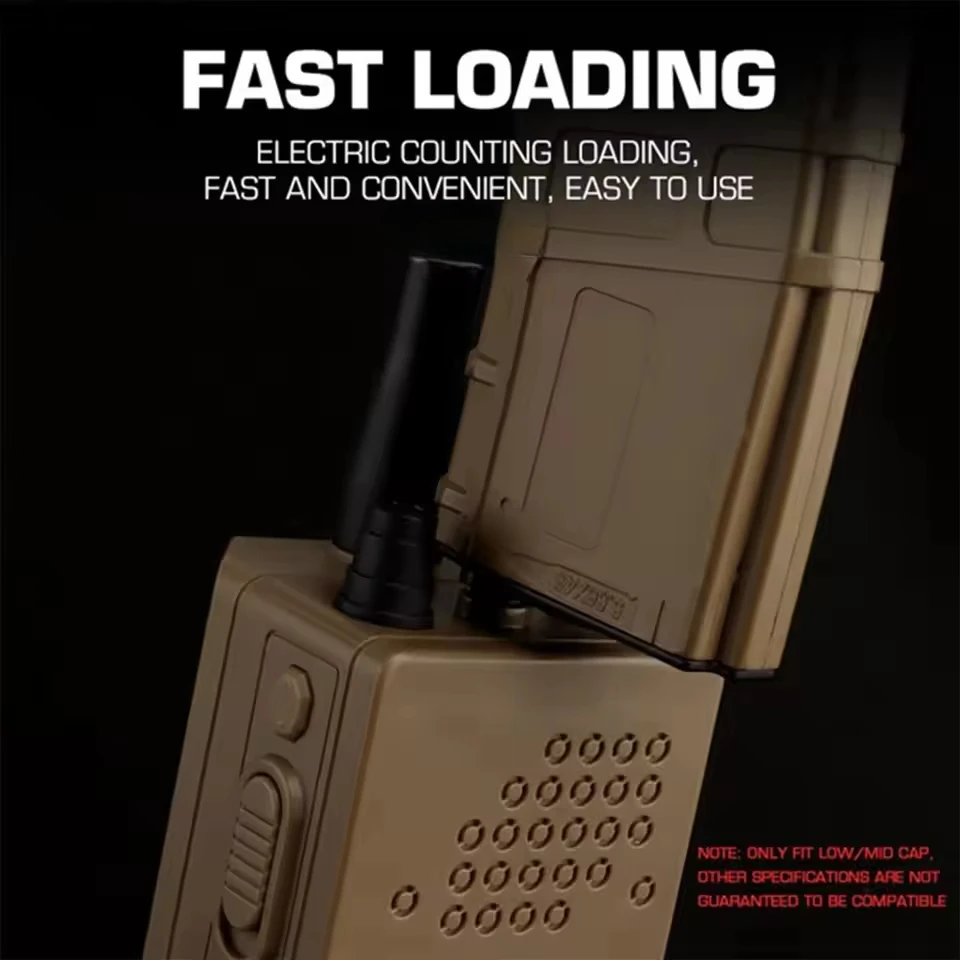 PRC-152 Radio Model Electric Speed Loader Electric Filler with Adapter Speed Loading for 6mm BBS Pellet Airsoft Wargame Gear