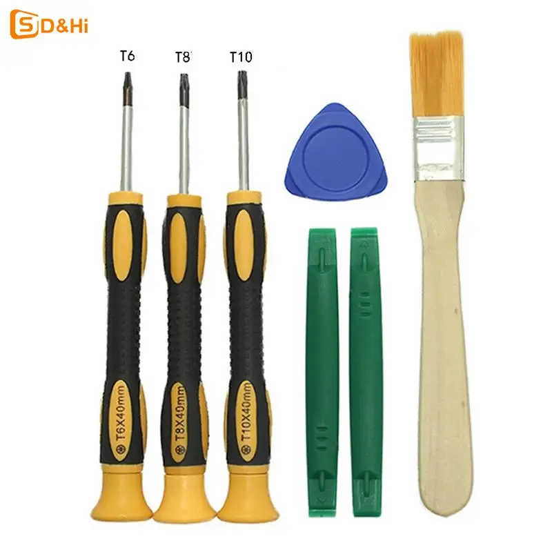 T6 T8H T10H Screwdriver Tool Kit with Prying Tool and Cleaning Brush Repair PS3 PS4 Controller