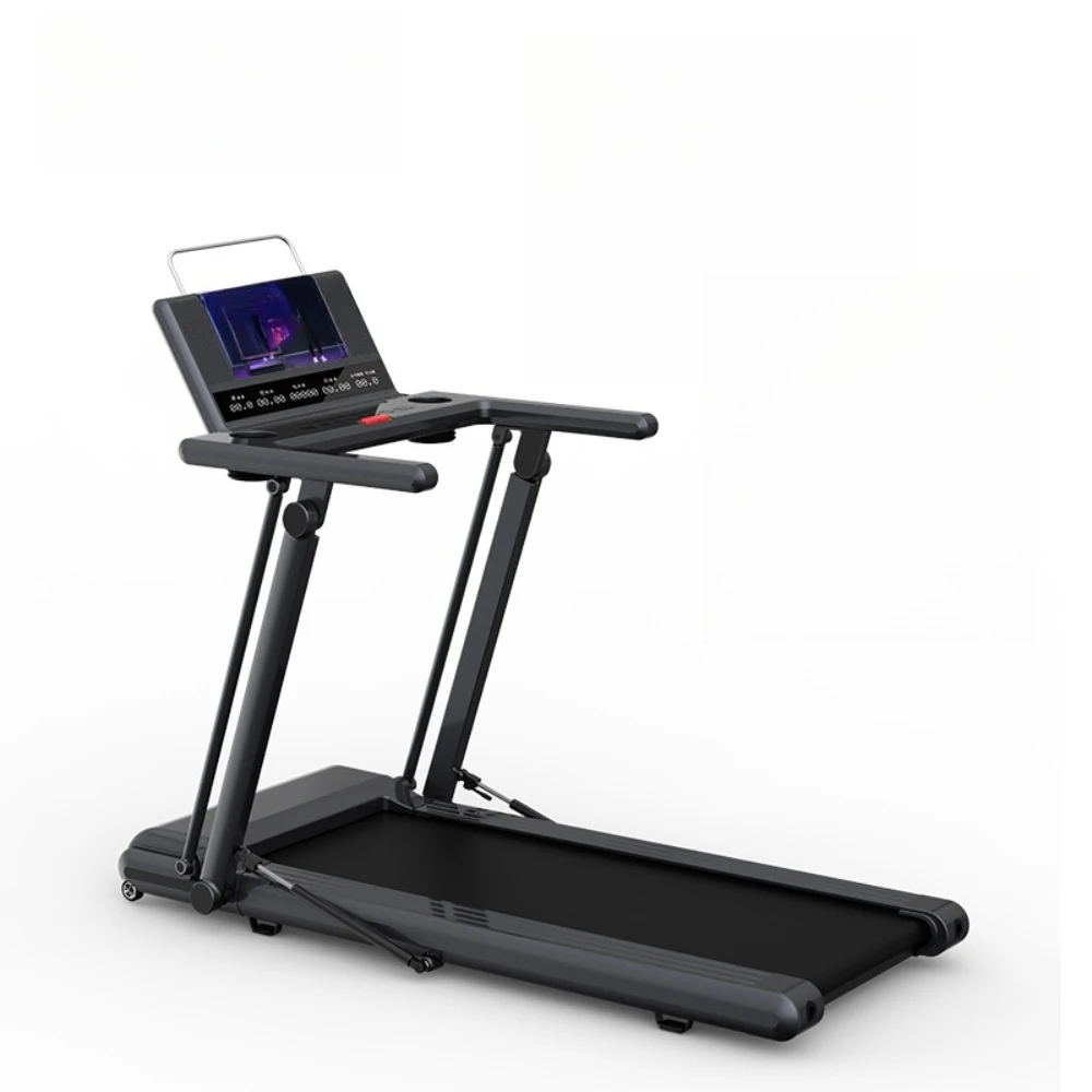 

Household electric treadmill Flat step pad with handrails Adjustable speed Heart rate test Household stair stepper