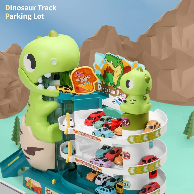 Electric Dinosaur Mountain Track Car Adventure Game Racing Rail Car Toys 3311 Track Interactive Train Educational Toys Gifts