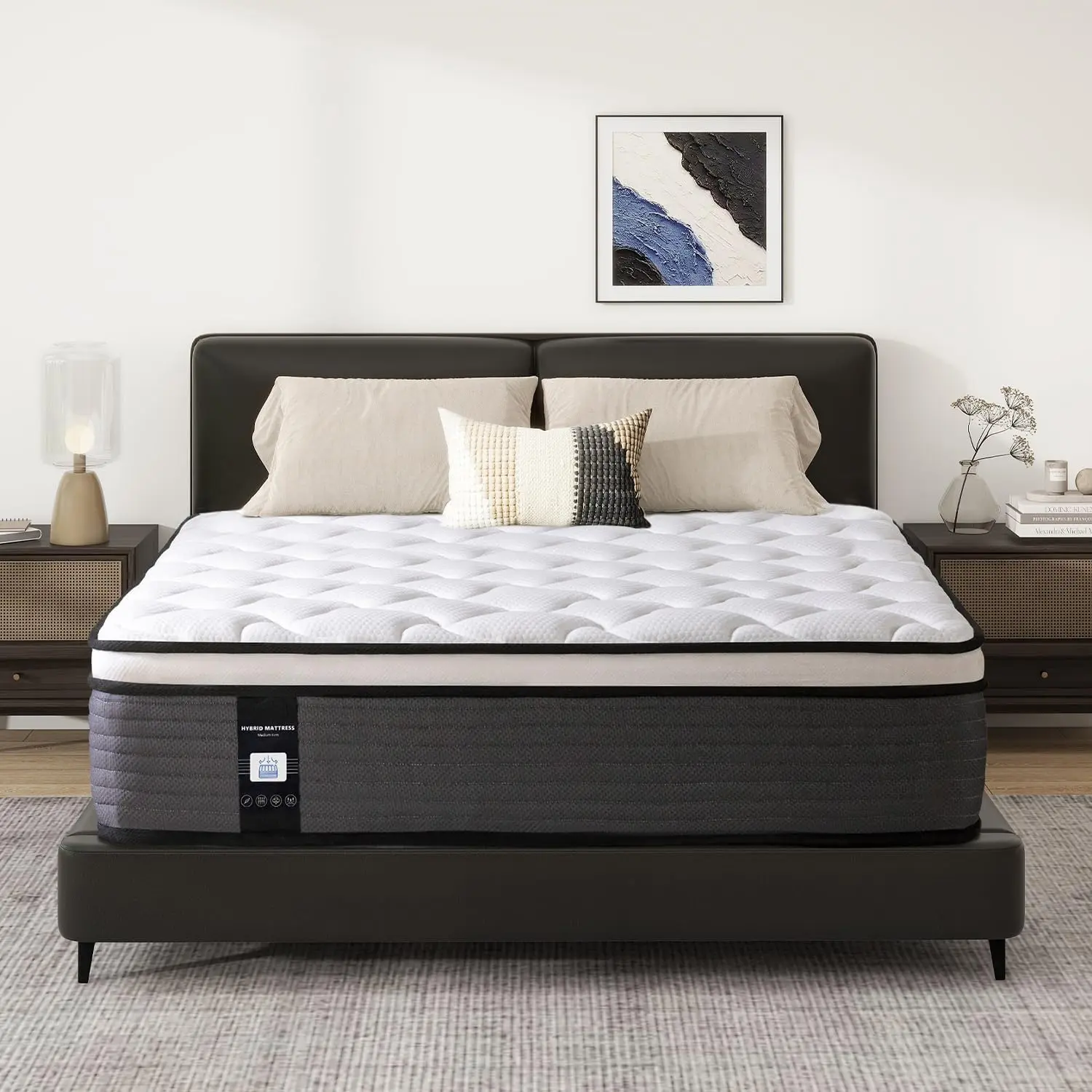 

Queen Size Mattress, 12 Inch Hybrid Mattress in a Box with Memory Foam & Pocket Springs for Motion