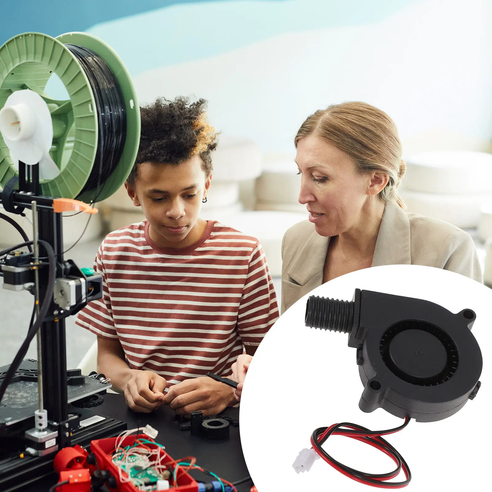 

Blower Fan Compact ABS Copper Rubber 5015 Turbo 12V 7500Rpm Portable Replacement Inflatable Yard Blower Cooling Fan