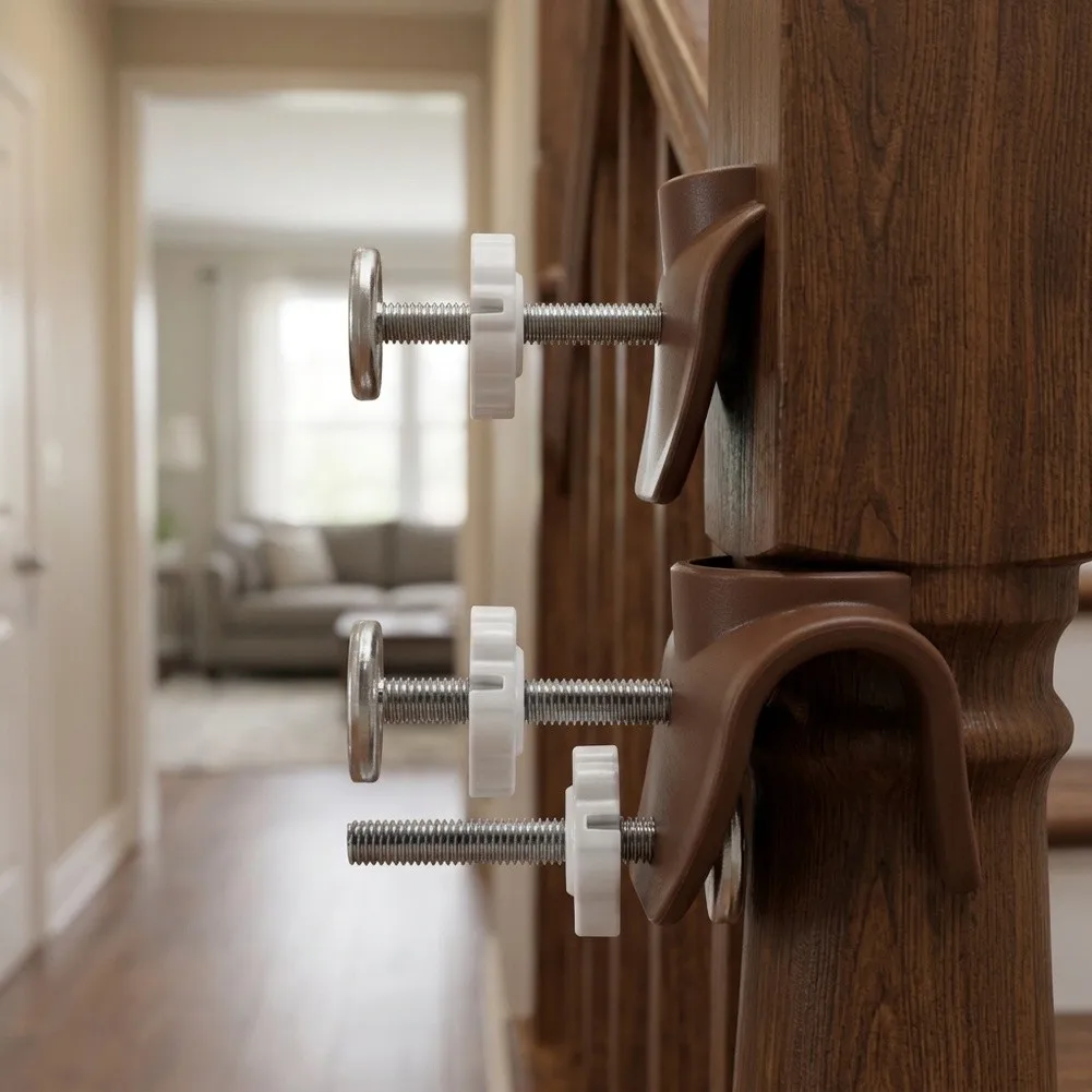 Banister Adapter Brown Gate Wall Protector for versatile Use for child Safety Easy Installation Pet Safety Home Safety