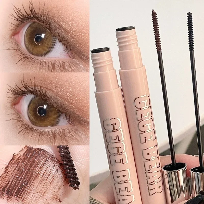 Waterproof Silk Fiber Mascara Black Brown Small Brush Lengthens Curling Eyelashes Lasting Anti-sweat Non-smudge Mascara Makeup