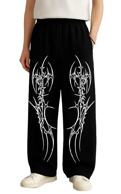 

American Gothic Style Dark Loose Oversized Sports Pants for Men's Casual Sports Running Pants Suitable for Both Men and Women