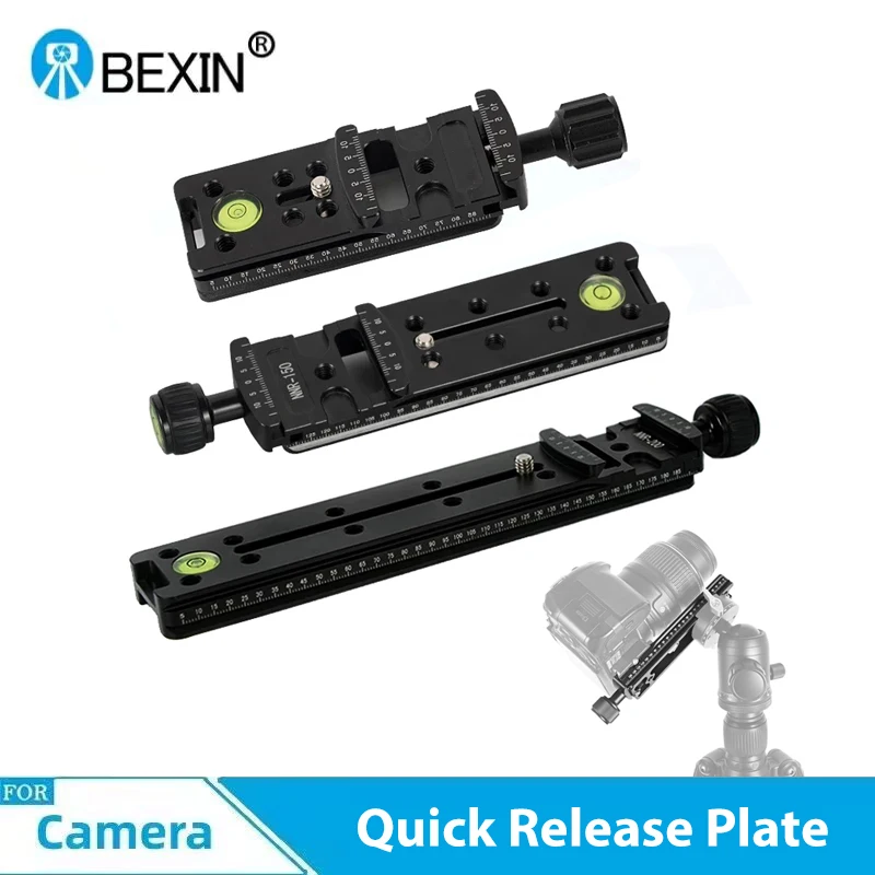 BEXIN Slide Rail Long Quick Release Plate Clamp Long-focus Zoom Lens Support Holder Bracket Suitable for Camera Ball Head Tripod