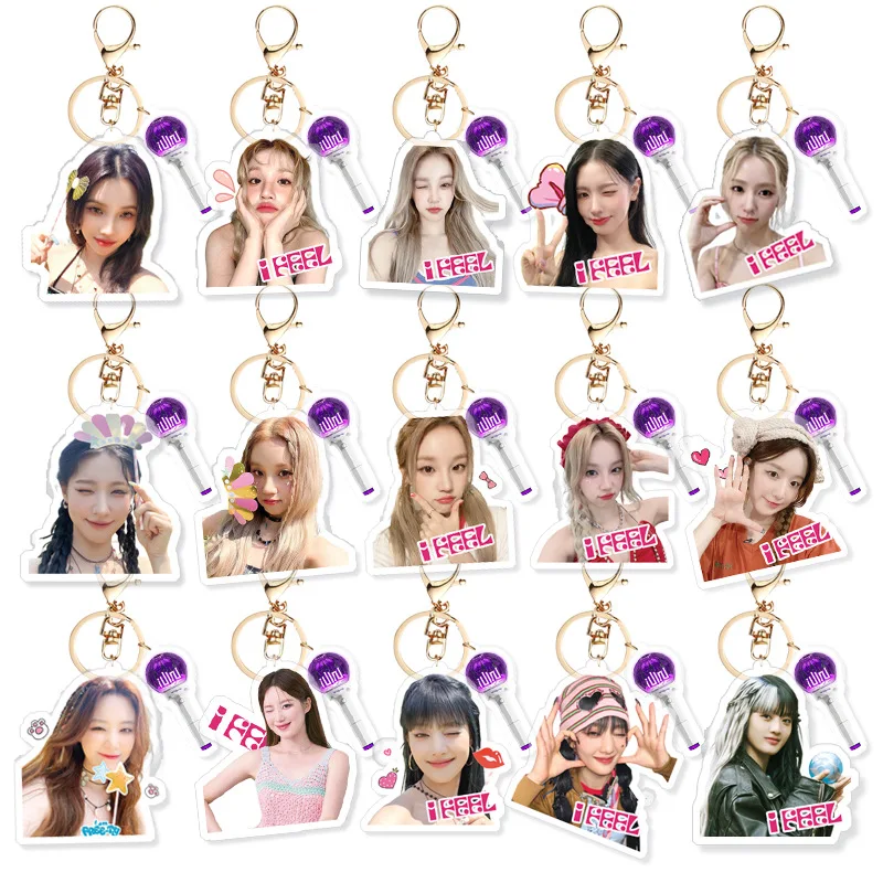 KPOP (G)I-DLE  GIDLE I FEEL Merch Keychain for Women Men Kawaii Fashion Acrylic Key Ring Holder Gifts Car Bag Charm Accessories