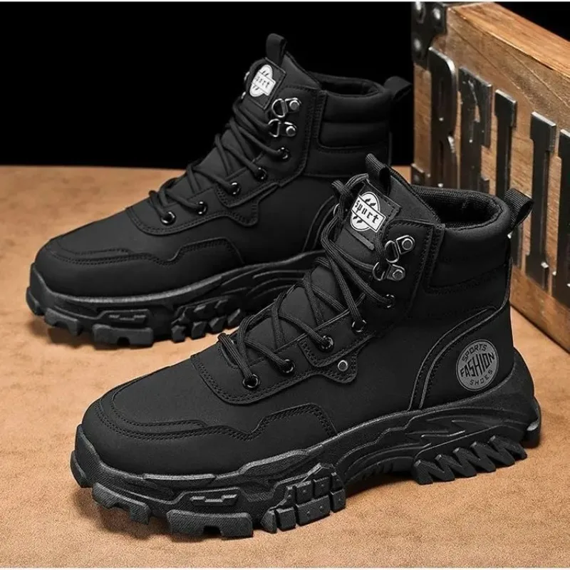 

New Boots Men Shoes Casual Cowboy Tactical Motorcycle Boots Work Leather Outdoor Designer Luxury Hiking Shoes Botas Para Hombre