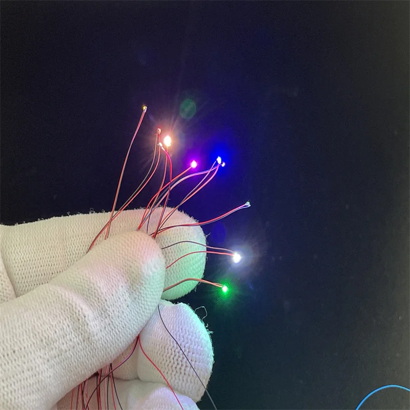 2pcs/Lot 0402 SMD Model Train HO N OO Scale Pre-Soldered Micro Litz Wired LED Leads Wires 20cm