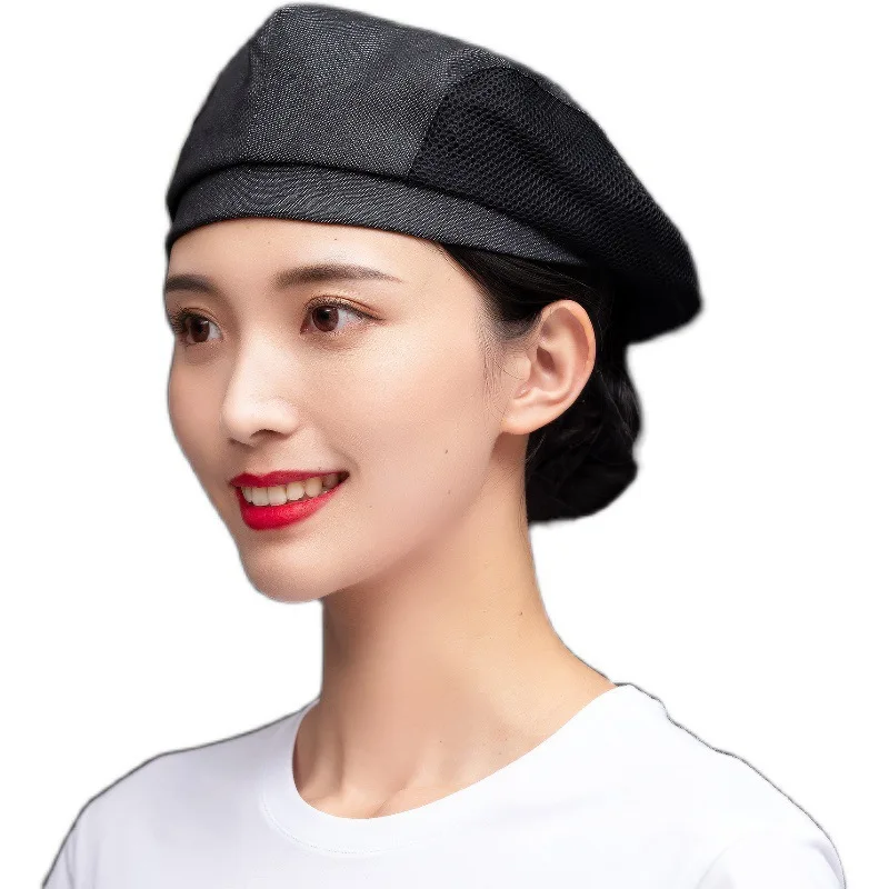 C855 Cowboy Female Beret Bakery Waiter Working Hat Restaurant Male Chef Hat Embroidered Waiter Coat Hats Chef Uniform Caps