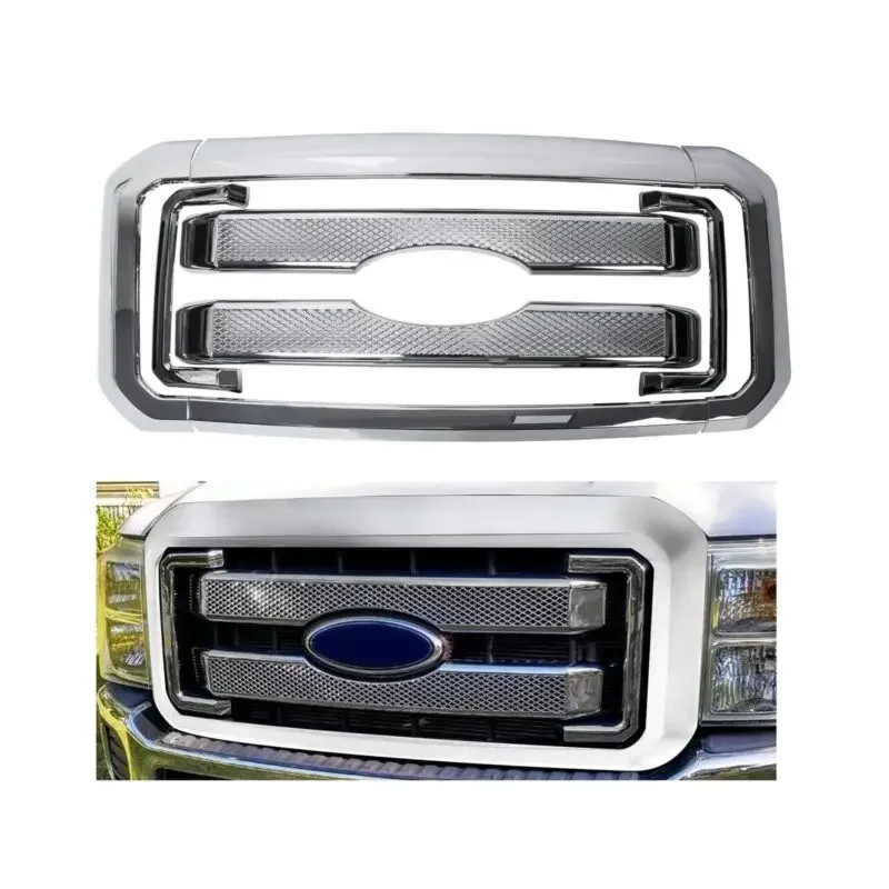 

Grille ECOTRIC 2011-2016 Compatible Cover With Ford F250 Du... F350 Chrome Super