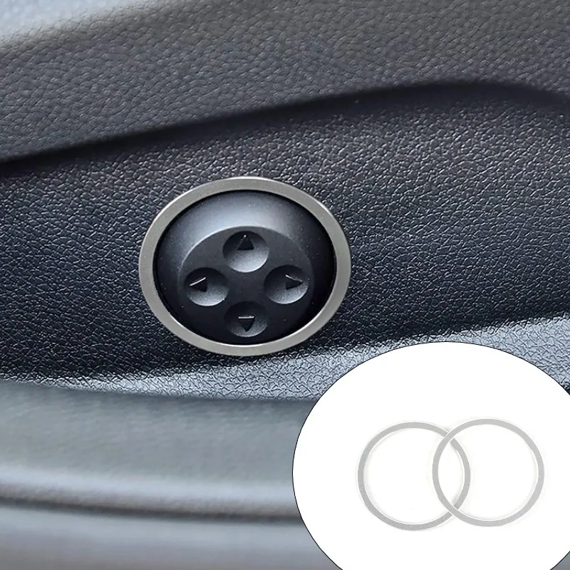 For Mercedes Benz C E GLC Class W213 W205 X253 2016-18 Car Seat Adjustment Button Ring Frame Trim Decals Aluminium Alloy Sticker