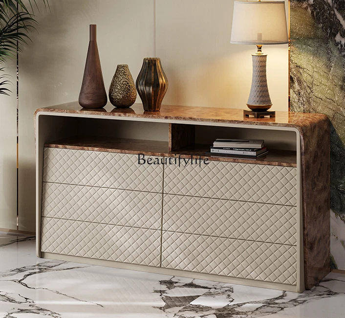 

Italian Fashion High-End Paint TV Bench for Bedroom Storage Organizer Drawer Chest of Six Drawers