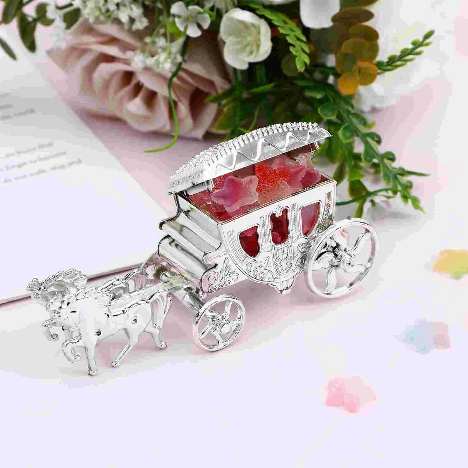 Jewelry Coaster Table Decorations Wedding Gift Boxes Royal Carriage Candy Holder Golden Bride