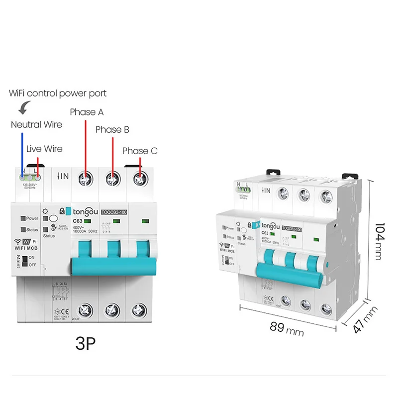 Imagem -05 - Din Rail Tuya Wifi Disjuntor de Medição Smart Life Timer Controle Remoto Automático Interruptor sem Fio Interruptor Recluso