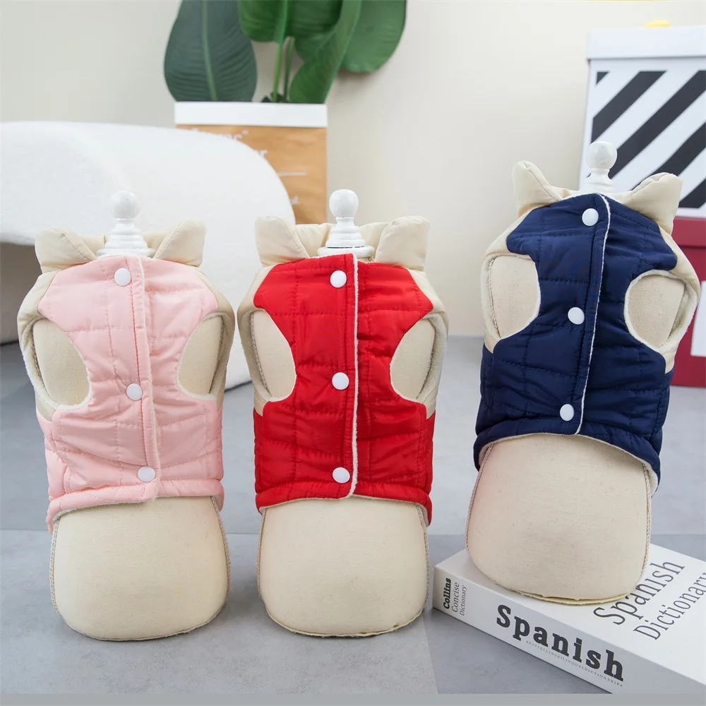 Winter Dog Letter Pattern Clothes Waterproof Pet Dog Vest Jacket Warm Soft Pet Clothing Windproof Outfits