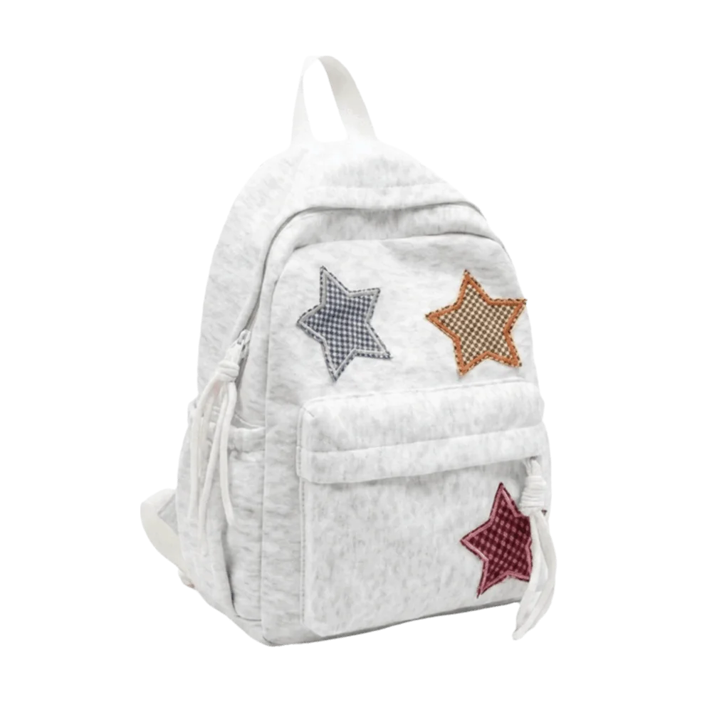 Niedlicher Stern-Cord-Rucksack, leichter, weicher Stoff-Schulrucksack, mehrere Taschen, bunte Reisetasche für die Schule – Detail 4