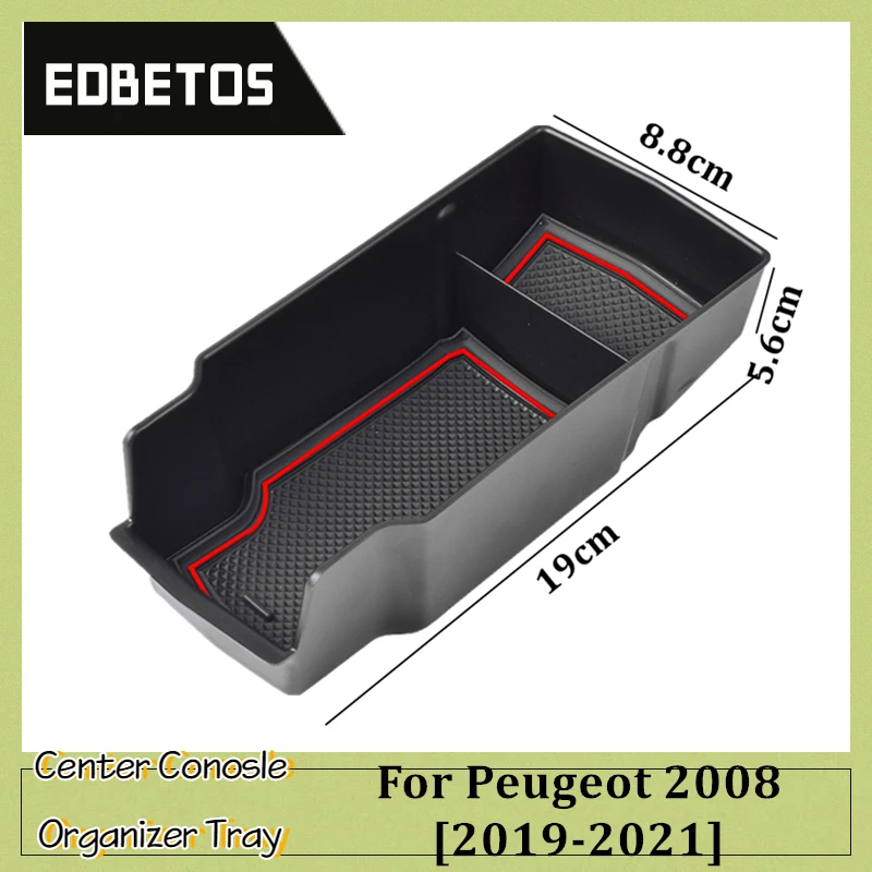 Car Organizer Box For Peugeot 2008 II 2020 2021 Central Armrest Storage Container Interior Accessories 208 2008 GT E2008 E-2008