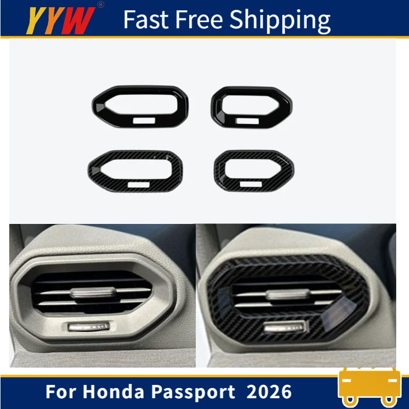

1 Pair Front air conditioning vent accessories For Honda Passport 2026 fashion durable Carbon fiber pattern decoration for Car