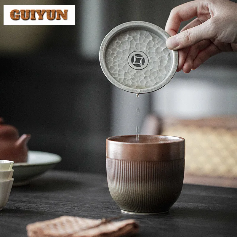 320ml Handmade Kiln Fambe Tea Washing Household Gilt Silver Jianshui Vintage Tea Wash Writing-brush Washer Chaxi Decoration Gift