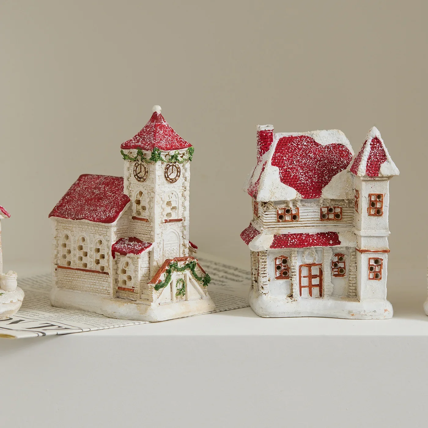 Creative and Luminous Nordic Resin House Decorations Christmas Home Decor Desktop Decorations Handicrafts Holiday Gifts