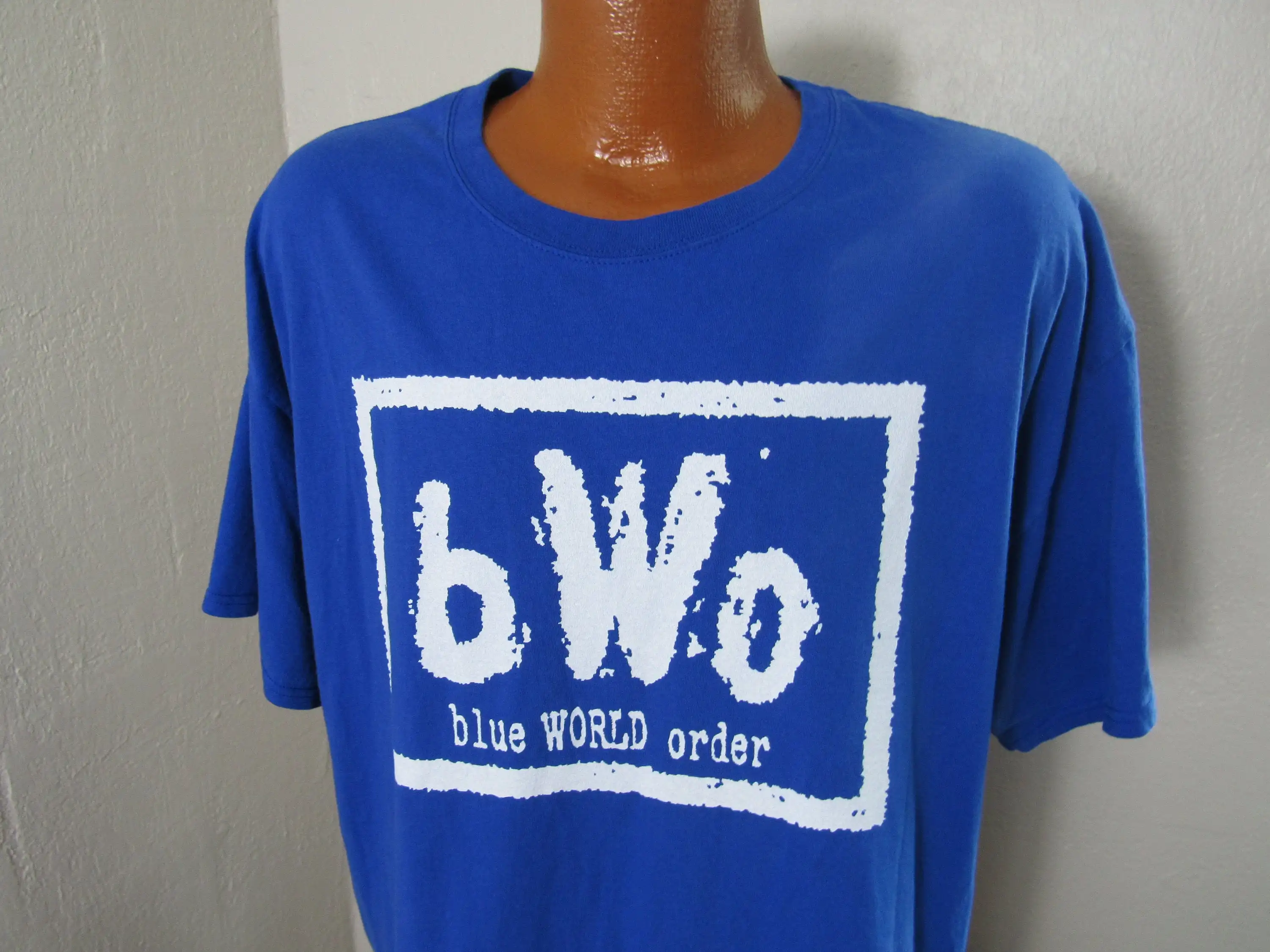 Retro Blue World Order Pro Wrestling Bwo Men'S T Shirt Fits Large Meanie Ecw