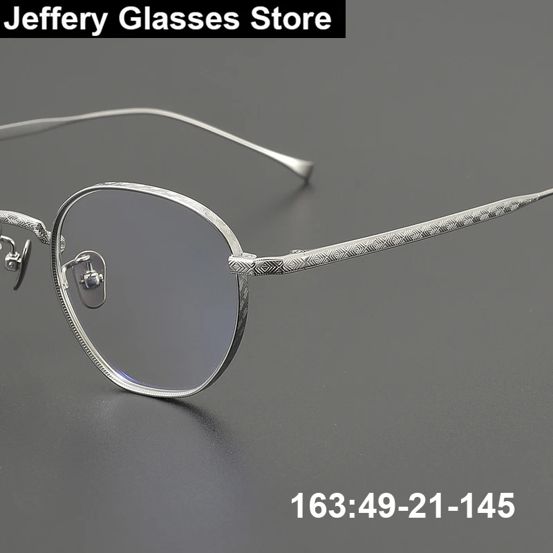 

Японская винтажная овальная оправа для очков с резьбой для мужчин и женщин, сверхлегкая тонкая оправа, простые очки, брендовый дизайн, очки ручной работы