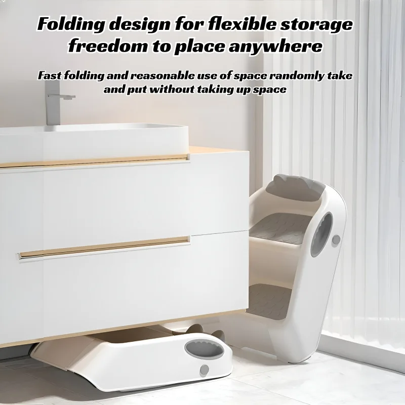 Children's Step Stool Non-Slip Foldable Potty Seat Wash Basin Toilet Step Stool for Toilet Potty Training Wash Ladder Step Stool