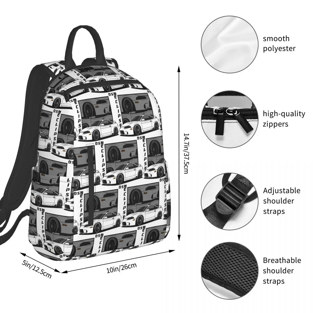 Eclipse 2G Comic Backpack Student BookBag Children School Bag Laptop Shoulder Bags Men Women