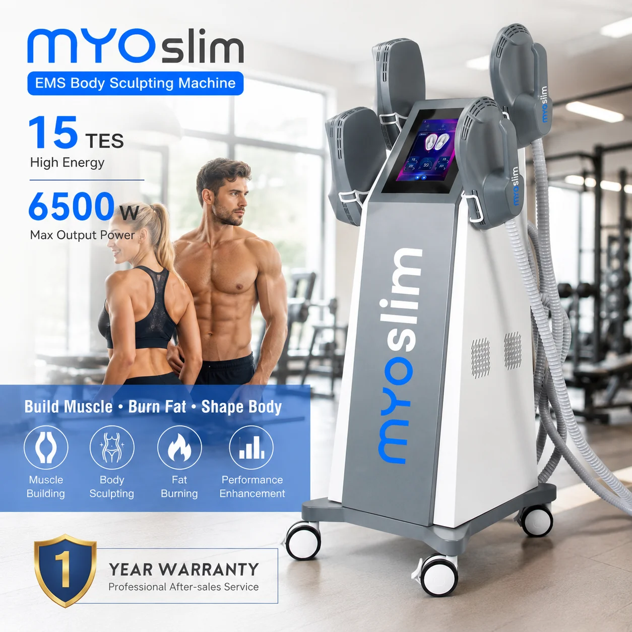 6500W EMS Body Sculpting Machine MYOslim Muscle Building Weight Loss Fat Burning HI-EMT for Beauty Salon Professional Equipment