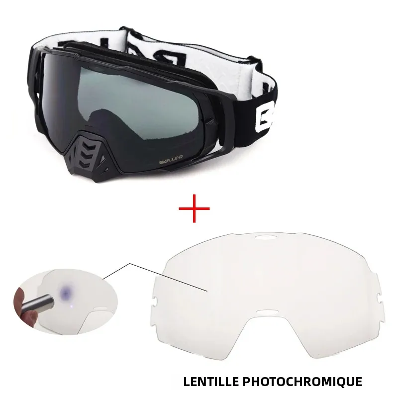Lunettes de Motocross photochromiques lunettes tout-terrain UV400 Dirt Bike lunettes de course anti-poussière lunettes casques lunettes Antiparras