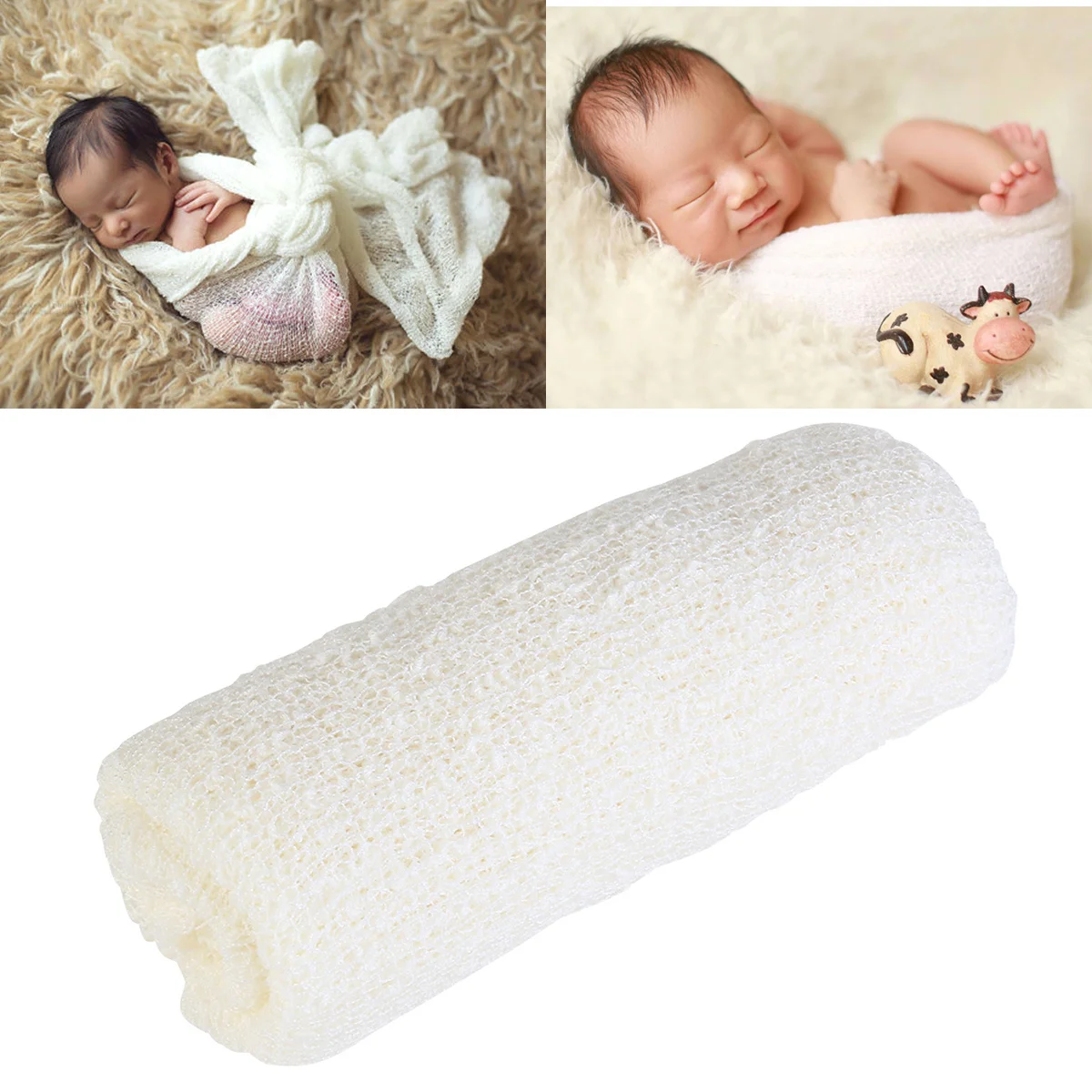 

Newborn Baby Photography Photo Prop Long Super Stretchy Knit Wrap Baby Stretch Wrap for DIY Maternity Props