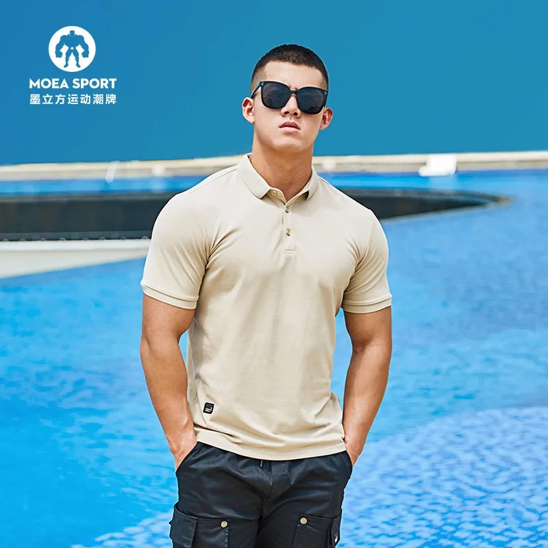 DROZENO Men's Summer Sports T-shirt Simple Solid Color Casual Slim-fit Short-sleeve Top